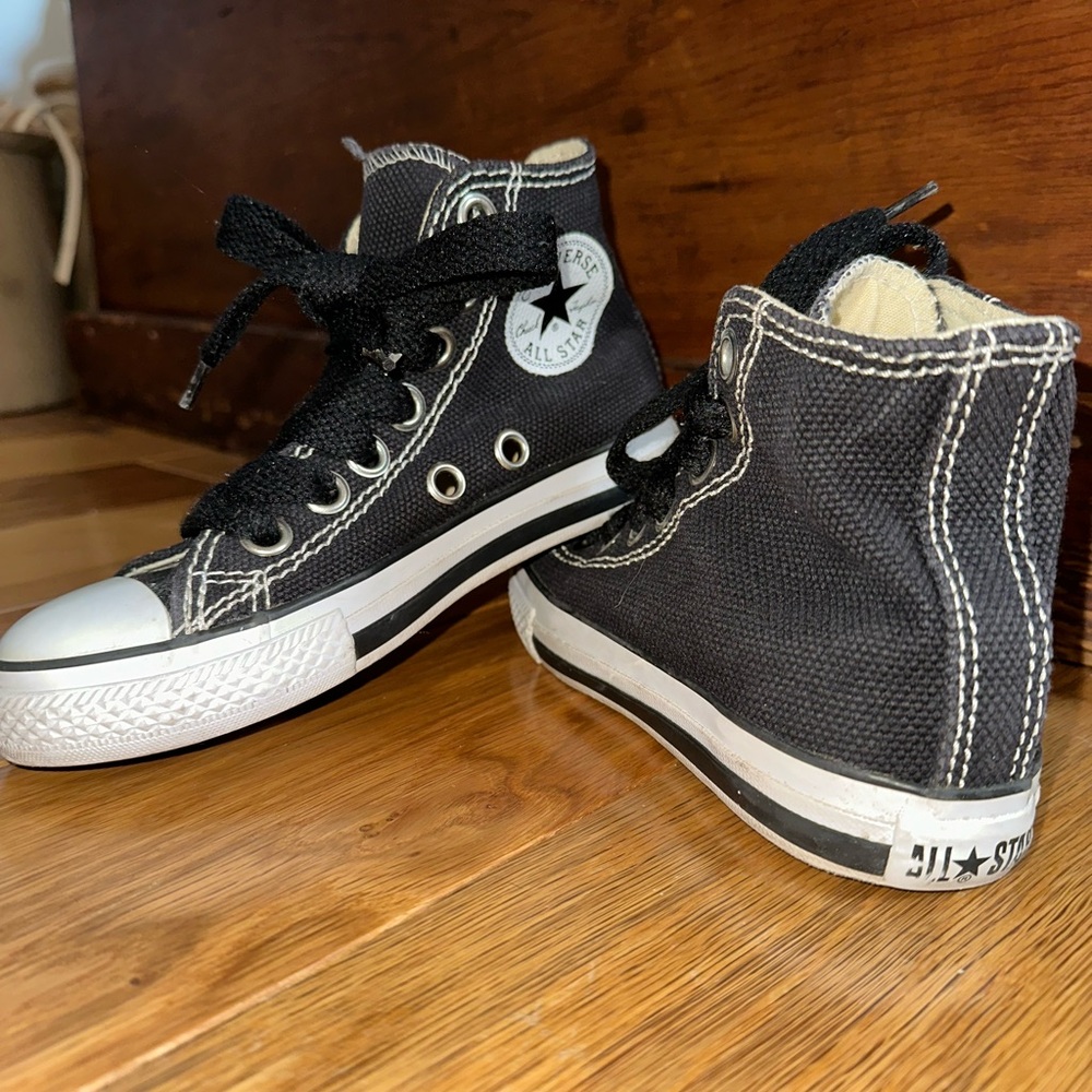 Converse High-Top Sneakers in Black and Cream